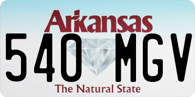 AR license plate 540MGV