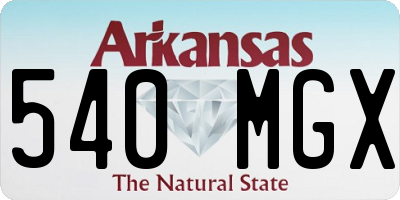 AR license plate 540MGX