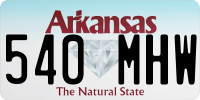 AR license plate 540MHW