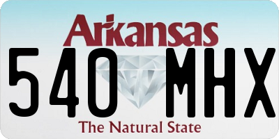 AR license plate 540MHX