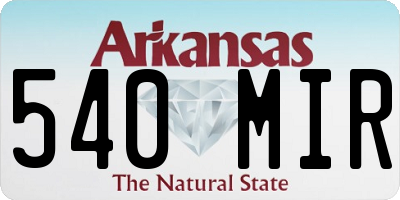 AR license plate 540MIR