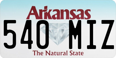 AR license plate 540MIZ