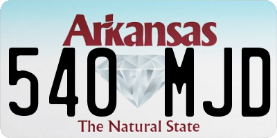 AR license plate 540MJD