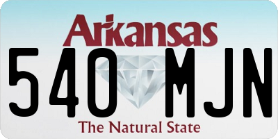 AR license plate 540MJN