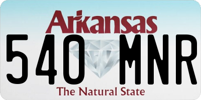 AR license plate 540MNR