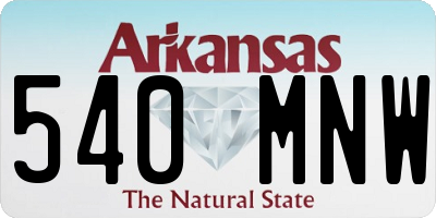 AR license plate 540MNW