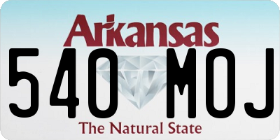AR license plate 540MOJ