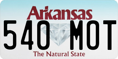 AR license plate 540MOT