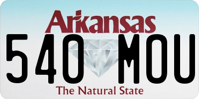 AR license plate 540MOU