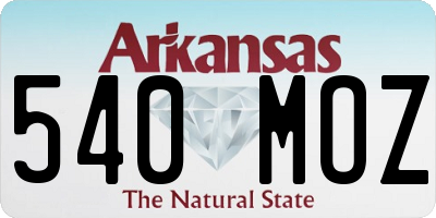 AR license plate 540MOZ