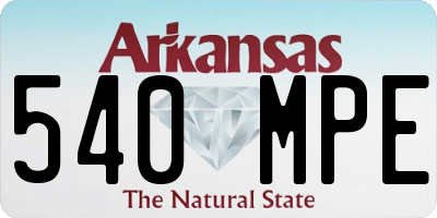 AR license plate 540MPE