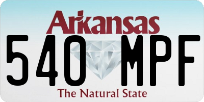 AR license plate 540MPF