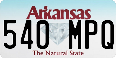 AR license plate 540MPQ
