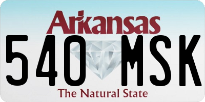 AR license plate 540MSK