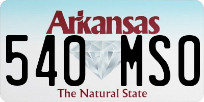 AR license plate 540MSO