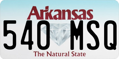 AR license plate 540MSQ
