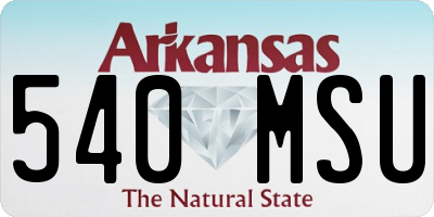 AR license plate 540MSU