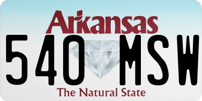 AR license plate 540MSW