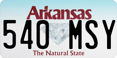 AR license plate 540MSY