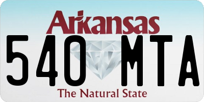 AR license plate 540MTA