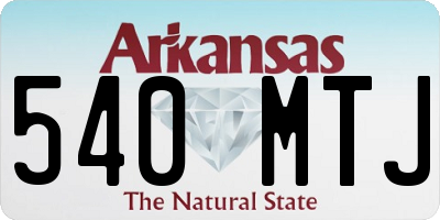 AR license plate 540MTJ