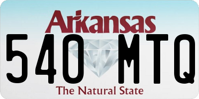 AR license plate 540MTQ