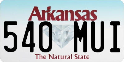 AR license plate 540MUI