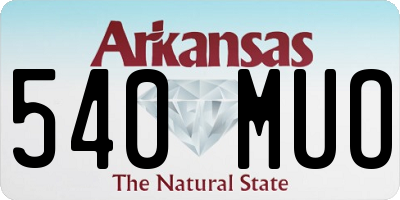 AR license plate 540MUO
