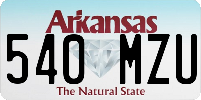AR license plate 540MZU