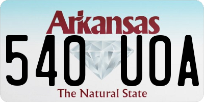 AR license plate 540UOA