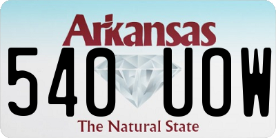 AR license plate 540UOW