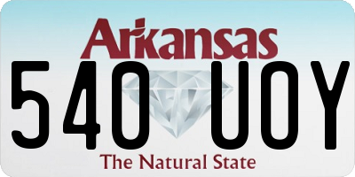 AR license plate 540UOY
