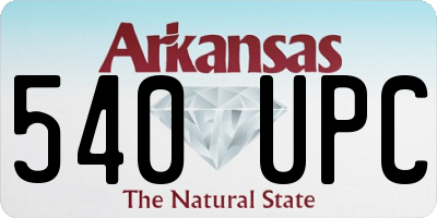 AR license plate 540UPC