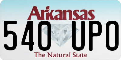 AR license plate 540UPO