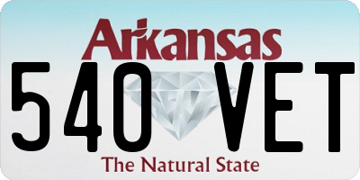 AR license plate 540VET