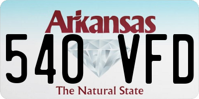 AR license plate 540VFD