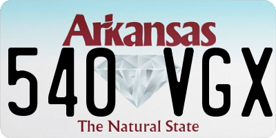 AR license plate 540VGX