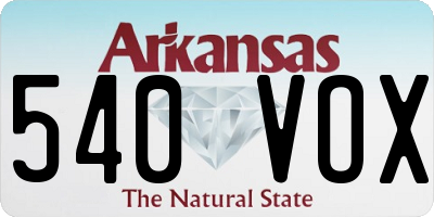 AR license plate 540VOX