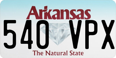 AR license plate 540VPX
