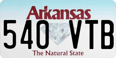 AR license plate 540VTB