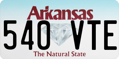 AR license plate 540VTE