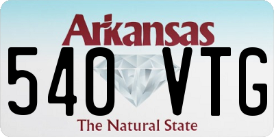AR license plate 540VTG