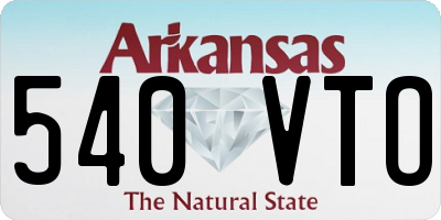 AR license plate 540VTO