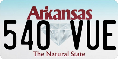 AR license plate 540VUE