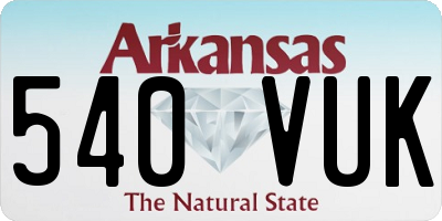 AR license plate 540VUK