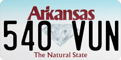 AR license plate 540VUN