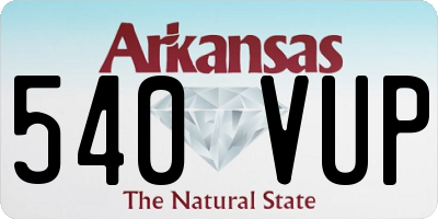 AR license plate 540VUP