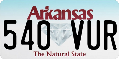AR license plate 540VUR