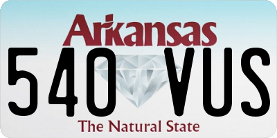AR license plate 540VUS