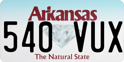 AR license plate 540VUX